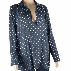 Torrid Black & White Polka Dotted Pop Over Blouse